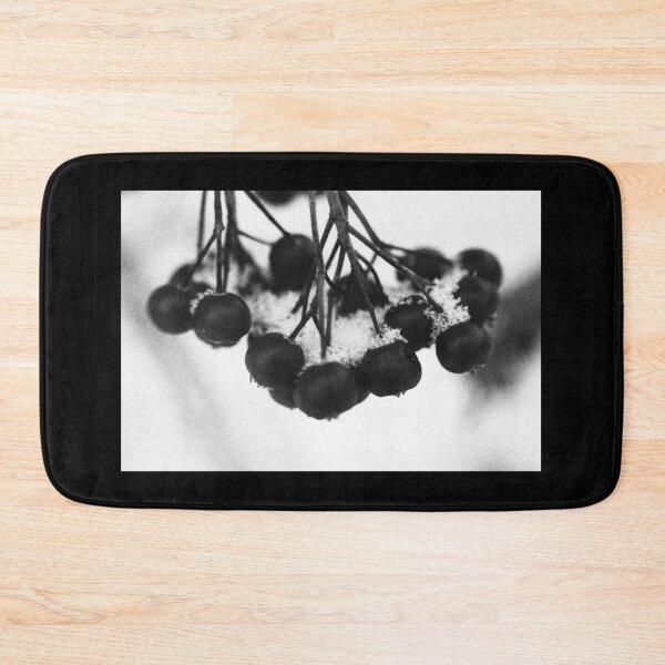 Item preview, Monochrome Snow Covered Chokeberries in Winter designed and sold by CarreeTrista.