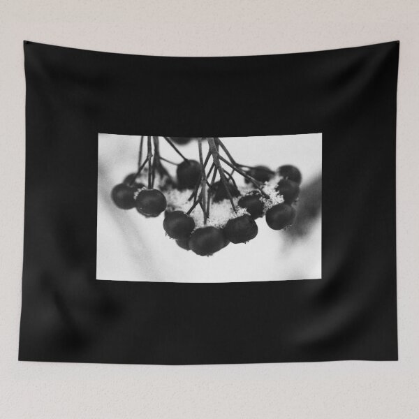 Item preview, Monochrome Snow Covered Chokeberries in Winter designed and sold by CarreeTrista.