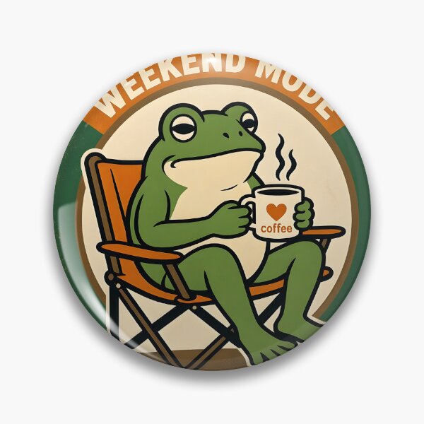 Item preview, Weekend Mode Chill Frog Drinking Coffee designed and sold by Herodestroyer.