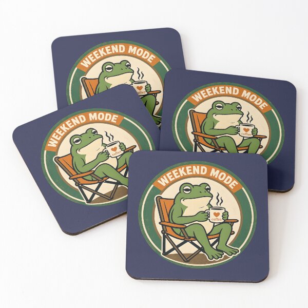 Item preview, Weekend Mode Chill Frog Drinking Coffee designed and sold by Herodestroyer.