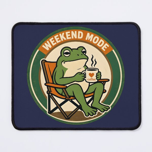 Item preview, Weekend Mode Chill Frog Drinking Coffee designed and sold by Herodestroyer.