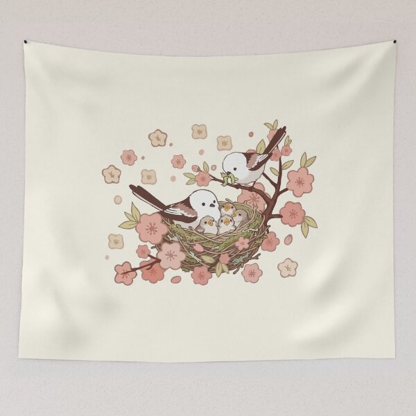 Item preview, Sakura Bird Family designed and sold by Gkinoki.