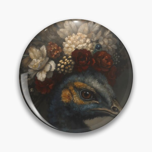 Item preview, Gothic Peacock Portrait With Floral Crown Painting designed and sold by DarkHolyQueen.