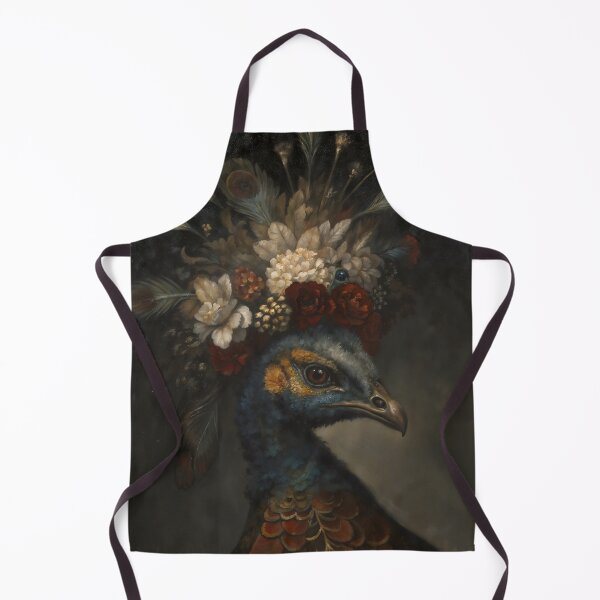 Item preview, Gothic Peacock Portrait With Floral Crown Painting designed and sold by DarkHolyQueen.