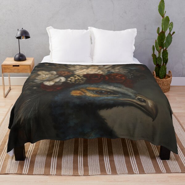 Item preview, Gothic Peacock Portrait With Floral Crown Painting designed and sold by DarkHolyQueen.