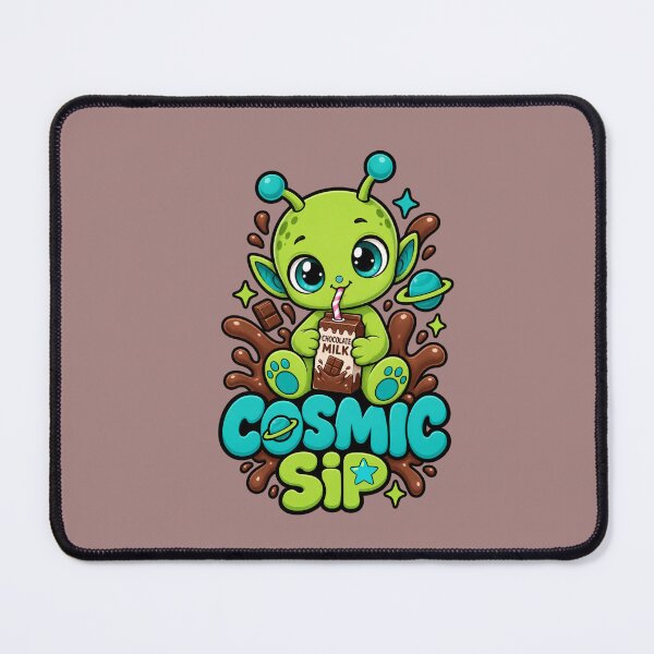 Item preview, Cosmic Sip – Cute Alien Drinking Chocolate Milk designed and sold by Aimetoi.