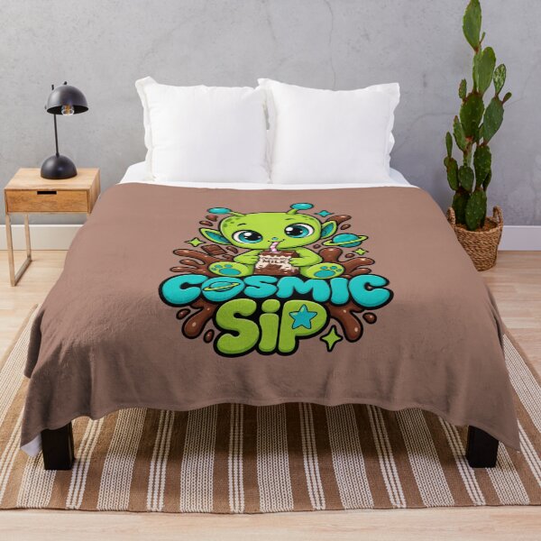 Item preview, Cosmic Sip – Cute Alien Drinking Chocolate Milk designed and sold by Aimetoi.
