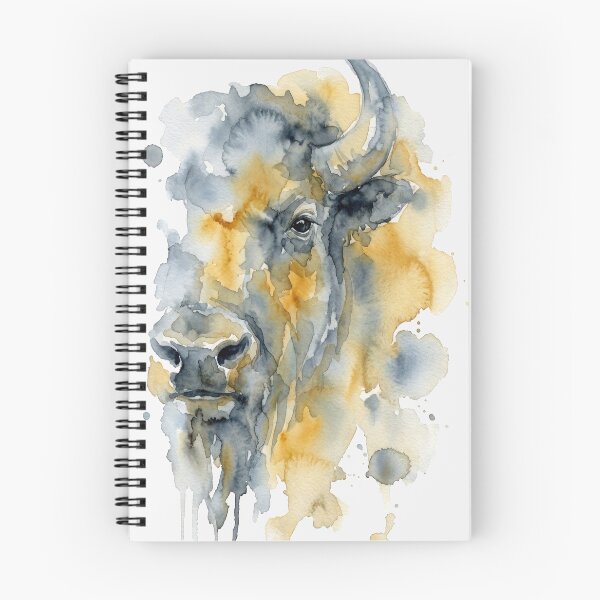 Item preview, Bison Portrait, Gold and Slate Blue designed and sold by caracatita75.