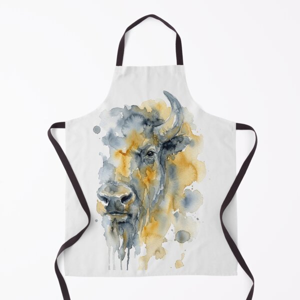 Item preview, Bison Portrait, Gold and Slate Blue designed and sold by caracatita75.