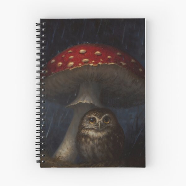 Item preview, Gothic Small Owl Under Amanita Mushroom Painting designed and sold by DarkHolyQueen.