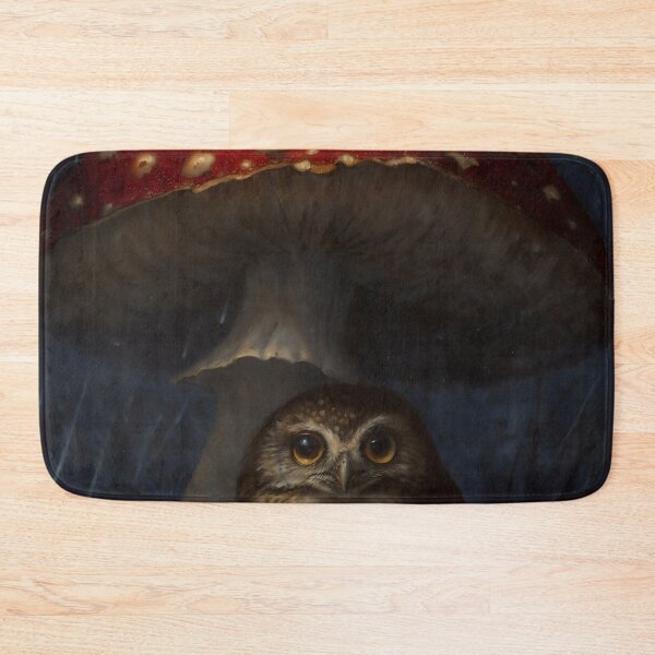 Item preview, Gothic Small Owl Under Amanita Mushroom Painting designed and sold by DarkHolyQueen.