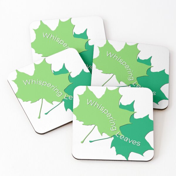 Item preview, Fresh Green Maple Leaves Graphic with White Whispering Leaves Typography designed and sold by ZorianArt.