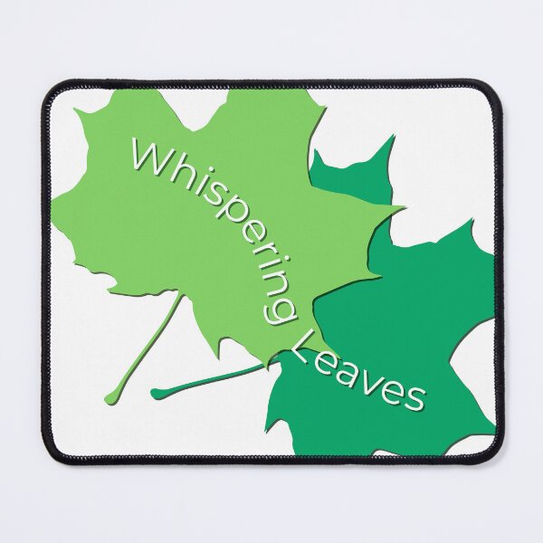 Item preview, Fresh Green Maple Leaves Graphic with White Whispering Leaves Typography designed and sold by ZorianArt.