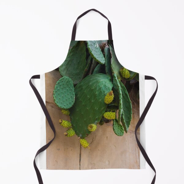 Item preview, Close-Up of Green Prickly Pear Cactus with Yellow Fruits on a Wall designed and sold by Nmallia.