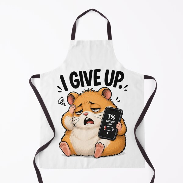 Item preview, Hamster Phone Moments – I GIVE UP | Funny Low Battery Cartoon designed and sold by Kiinaaa.