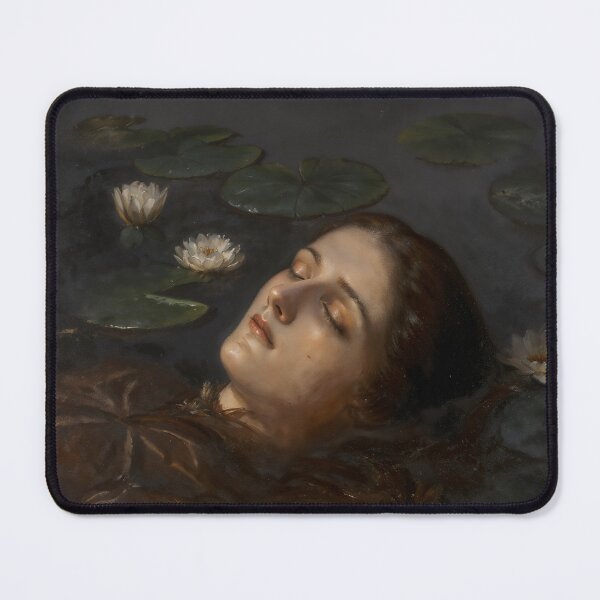 Item preview, Gothic Ophelia Floating In Water Lilies Painting designed and sold by DarkHolyQueen.