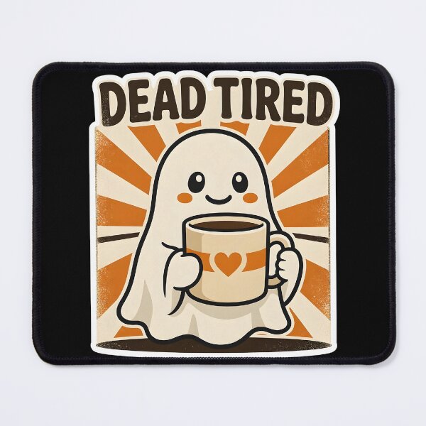 Item preview, Dead Tired Cute Ghost Coffee Lover designed and sold by Herodestroyer.