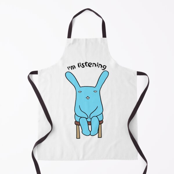Item preview, Good Listener Cute Blue Rabbit Sitting I Am Listening Art designed and sold by PatsyOCool.
