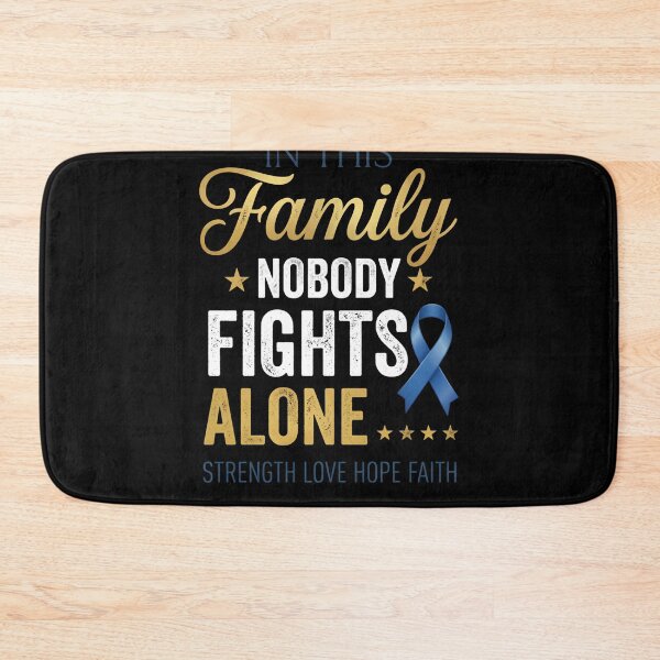 Item preview, Copy of In This Family Nobody Fights Alone Blue Ribbon Awareness Fighter Supporter designed and sold by w66aboo.