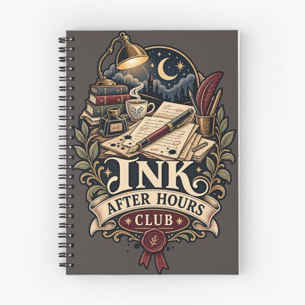 Item preview, Ink After Hours Club – Vintage Poetcore Writer & Literary Design designed and sold by Golden Era Studio.