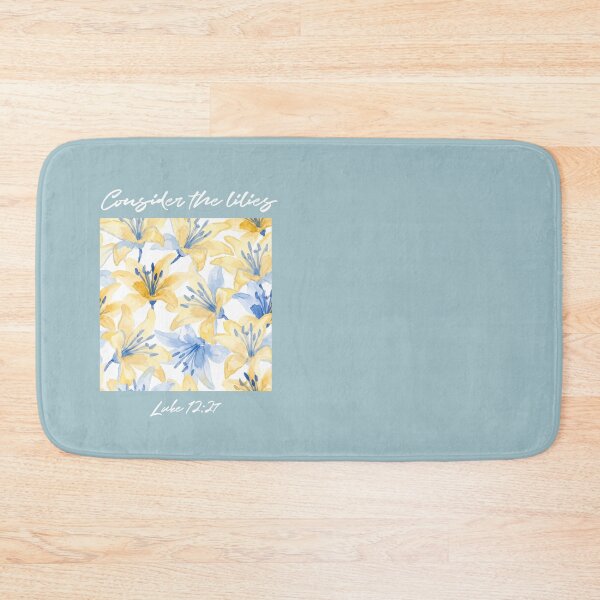 Item preview, Consider the Lilies — Butter Mom Aesthetic Blue & Yellow Watercolor Floral designed and sold by FinleyFound.