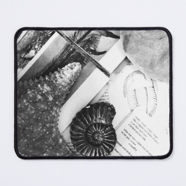 Item preview, Vintage Monochrome Paleontology Fossils and Shells Flat Lay designed and sold by CarreeTrista.
