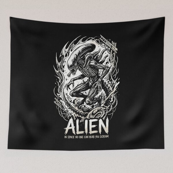 Item preview, Alien Xenomorph In Space No One Can Hear You Scream Sci-Fi Horror designed and sold by RatherCreative.