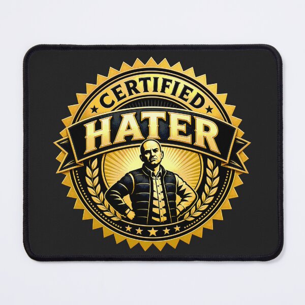 Item preview, Certified Hater Gold Seal Meme Badge designed and sold by Dystopian Design.