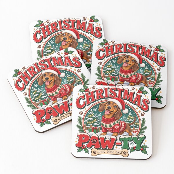Item preview, Christmas Pawty Funny Dachshund Christmas Dog Holiday Gift designed and sold by TulipsArtDesigns .