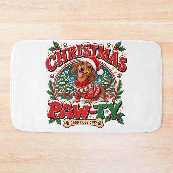 Item preview, Christmas Pawty Funny Dachshund Christmas Dog Holiday Gift designed and sold by TulipsArtDesigns .