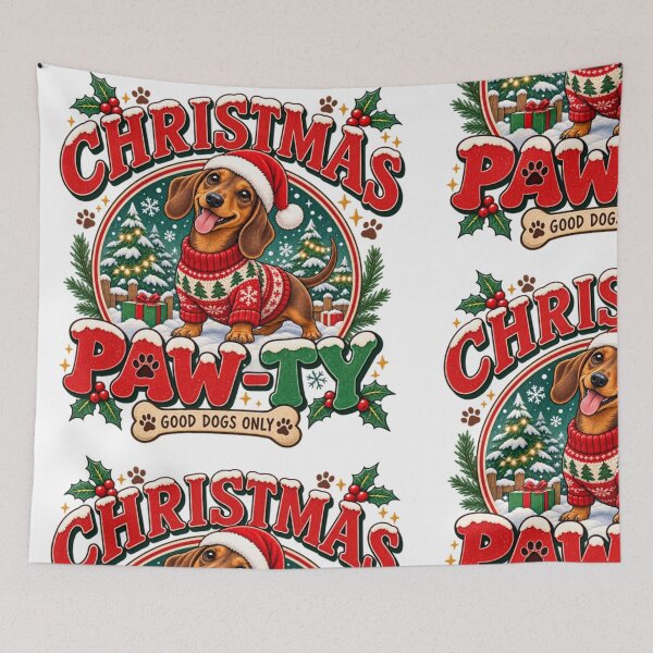 Item preview, Christmas Pawty Funny Dachshund Christmas Dog Holiday Gift designed and sold by TulipsArtDesigns .