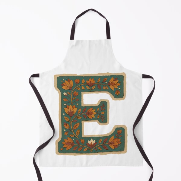 Item preview, Teal Mustard Terracotta Floral Monogram Letter E designed and sold by ITCHAWAWAA.