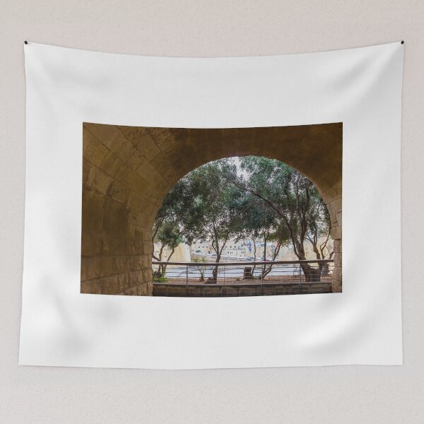 Item preview, Stone Archway View to Mediterranean Trees and Historical Landmark designed and sold by Nmallia.