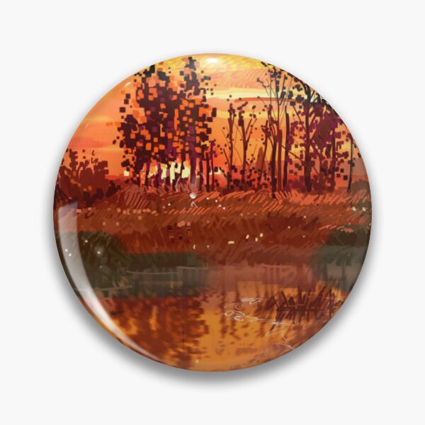 Item preview, Fiery Orange Sunset Wetland Digital Speedpaint designed and sold by CarreeTrista.