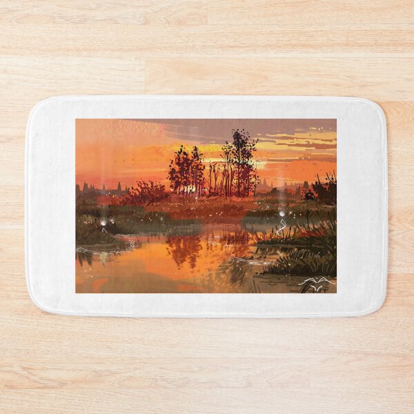 Item preview, Fiery Orange Sunset Wetland Digital Speedpaint designed and sold by CarreeTrista.