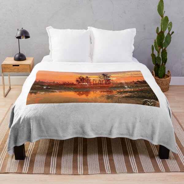 Item preview, Fiery Orange Sunset Wetland Digital Speedpaint designed and sold by CarreeTrista.