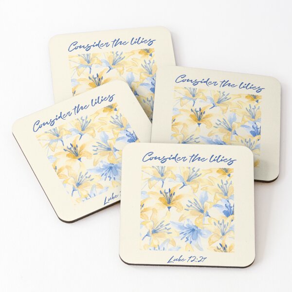 Item preview, Consider the Lilies — Butter Mom Aesthetic Blue & Yellow Watercolor Floral designed and sold by FinleyFound.