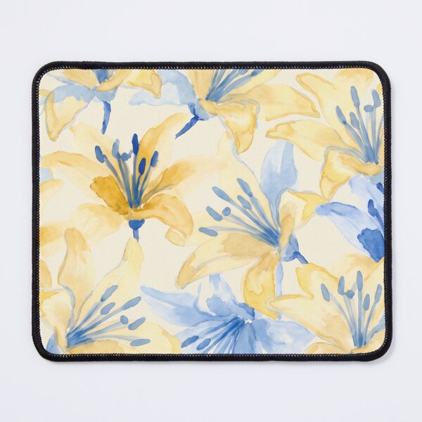 Item preview, Consider the Lilies — Butter Mom Aesthetic Blue & Yellow Watercolor Floral designed and sold by FinleyFound.