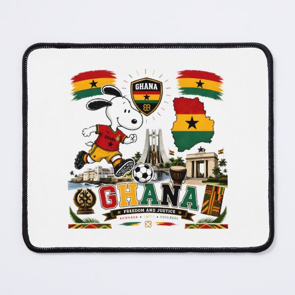 Item preview, Cute Cartoon Beagle Soccer Player Ghana Flag Colors Football Fan Art | Limited Edition designed and sold by Rubpp.
