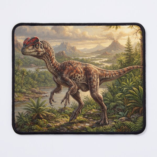 Item preview, Realistic Dilophosaurus Paleoart, Jurassic Dinosaur Illustration I designed and sold by Yaremchuk.