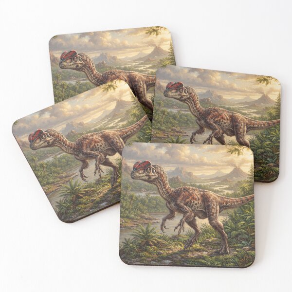Item preview, Realistic Dilophosaurus Paleoart, Jurassic Dinosaur Illustration I designed and sold by Yaremchuk.