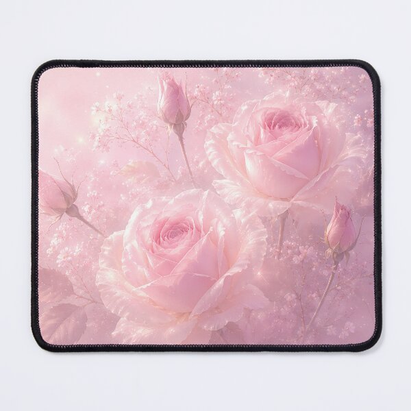Item preview, Pink Roses and Rosebuds – Dreamy Pastel Floral Art designed and sold by ManJiangHong.