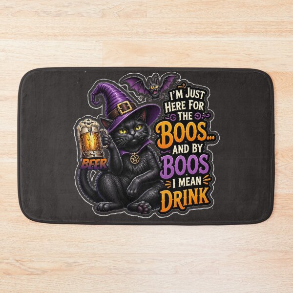 Item preview, Funny Halloween Cat Drinking Beer Pun designed and sold by MargaretPolanco.
