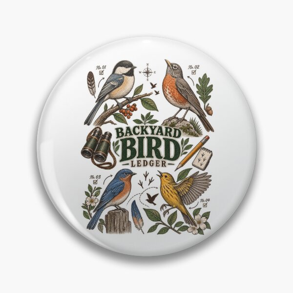 Item preview, Backyard Bird Ledger – Vintage Birdwatching Naturalist Journal Design designed and sold by Golden Era Studio.