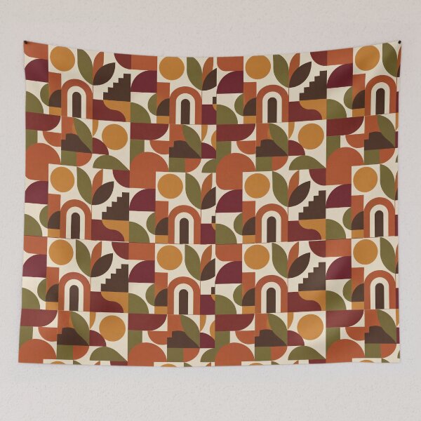 Item preview, Harvest Geometry – Retro Bauhaus Autumn Pattern designed and sold by astersgraphics.