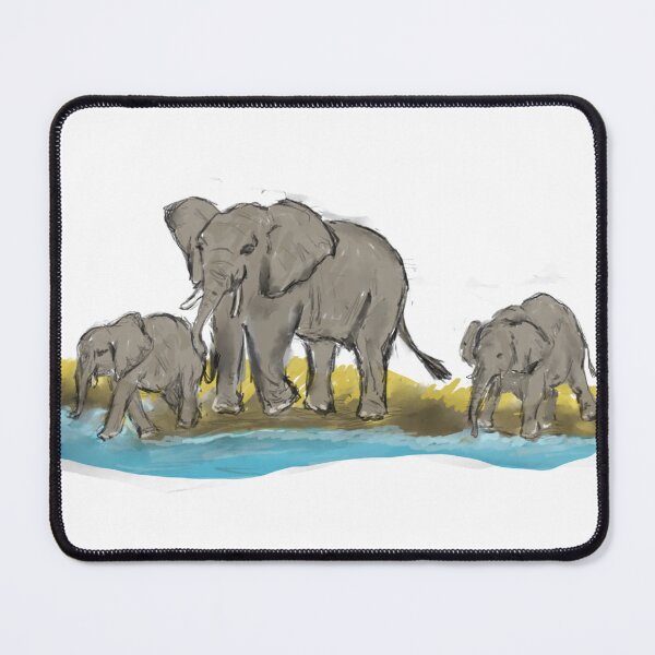 Item preview, African Elephant Family at the Waterhole designed and sold by hopenoli_art.