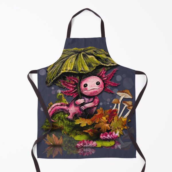 Item preview, Axolotl Under Leaf Umbrella Autumn Art designed and sold by ArtistsAtticWI.