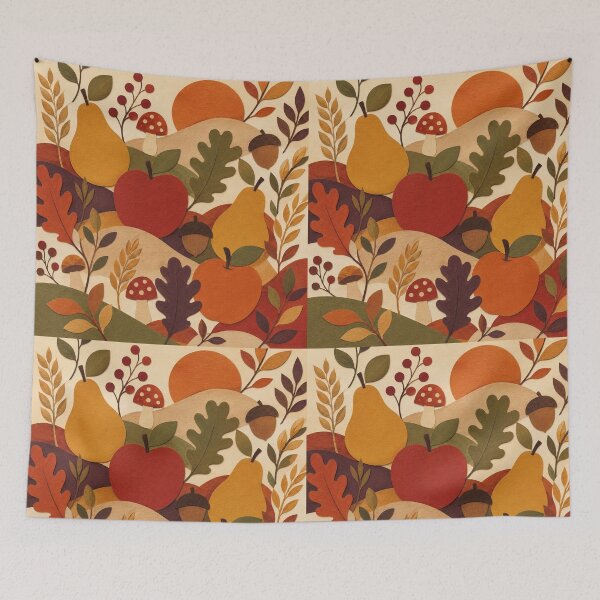 Item preview, Layered Harvest – Autumn Paper Cut Botanical Collage designed and sold by astersgraphics.
