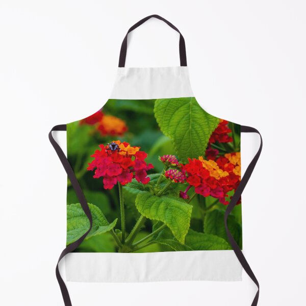 Item preview, Vibrant Orange and Red Flowers with a Beetle Perched on a Bloom designed and sold by Nmallia.