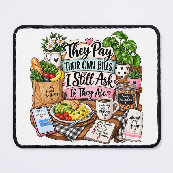 Item preview, They Pay Their Own Bills, I Still Ask If They Ate – Funny Mom Saying designed and sold by CottageGardenCo.